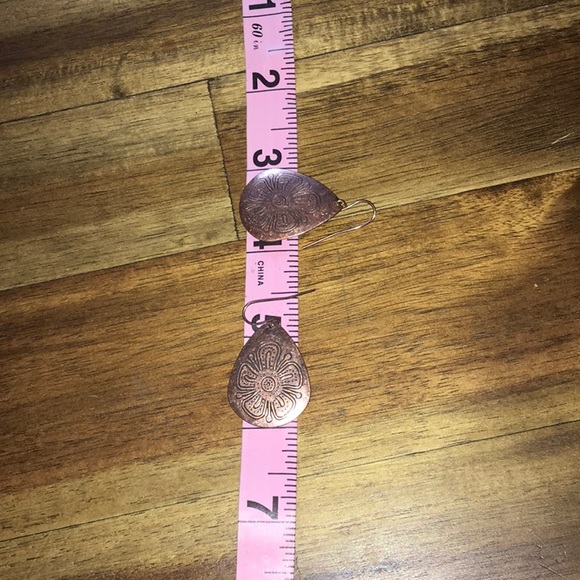 Bronze Flower Earrings - Picture 3 of 3